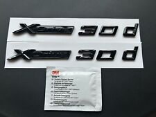 2X BMW Xdrive 30d Badges In Gloss Black For X3 X4 X5 X6. ALCOHOL WIPE INCLUDED