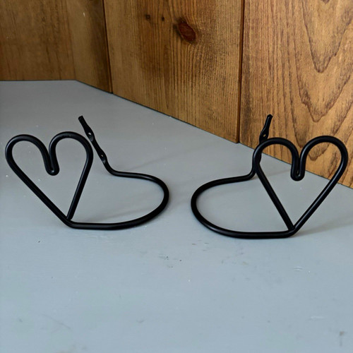 Black metal heart curtain tie - heart,