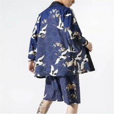 Men Japanese Kimono Crane