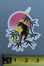 Lightning Bolt Surfboards Tiger Sunset Clear Gerry Lopez Vintage Surfing STICKER