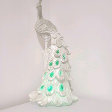 SALE Peacock Home Decor 48.5cm Solar Light Garden Ornament Outdoor Resin Statue 