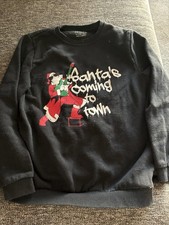 Boys Age 10-11 Years Black Christmas Jumper From Primark