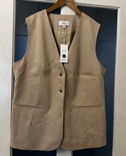NEW Marks and Spencer Beige Long Waistcoat Size 18 BNWT RRP £49.50