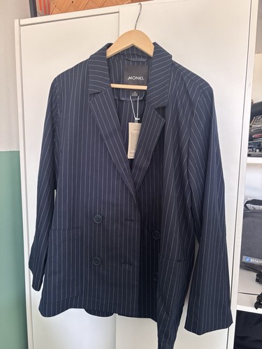 Monki pin stripe navy blazer - stripe,