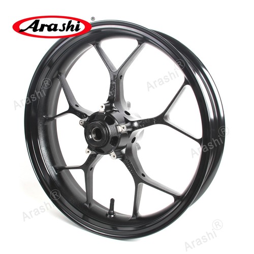 Gloss black front wheel - black,
