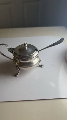 Solid silver mustard pot - solid,