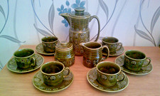 Lord Nelson Pottery - Green Celtic Design - Coffee Set - 15 Pieces