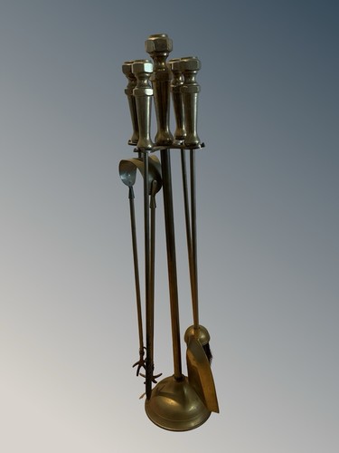 Vintage brass fireplace tools - vintage,