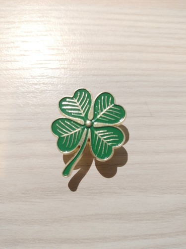 Four leaf clover enamel pin - four,