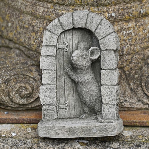 Mouse door stone statue - mouse,