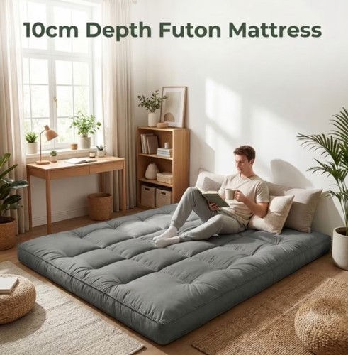 Foldable grey futon - grey,
