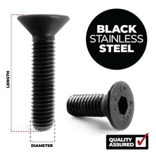 Black Stainless Steel Socket Countersunk M3 M4 M5