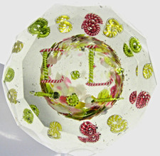 Paperweight Paperweight GABLONZ ANTIQUE Monogram E. L., Faceted!