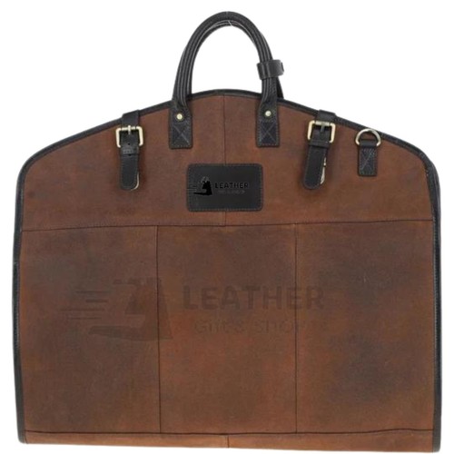 Leather suit carrier travel - leather,