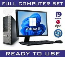 Fast Windows11 PC SET Dell/HP Dual Core Computer & TFT 19" Monitor 8GB 500GB HDD