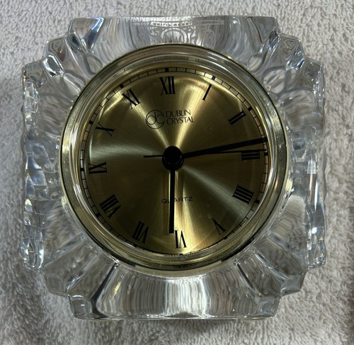 Dublin crystal desk clock - desk,