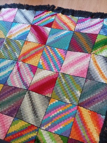 Handmade crochet c2c afghan - crochet,