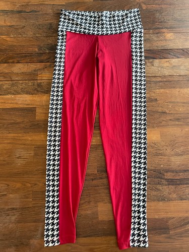 Crimson houndstooth leggings - houndstooth,