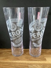 2 X OFFICIAL PERONI  Plastic / Polycarbonate Pint Glasses Pub Bar Mancave