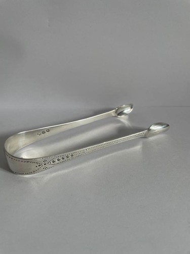 Solid silver sugar tongs - solid,