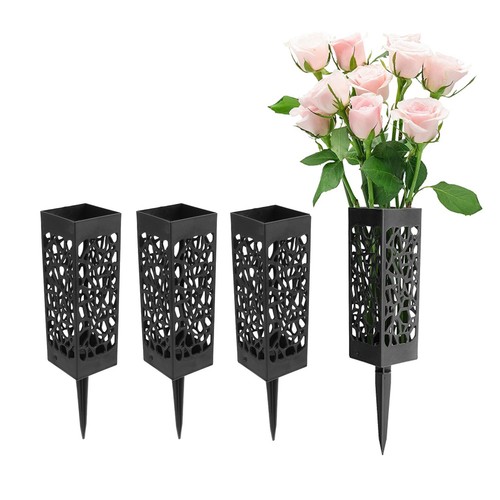 Grave flower pot vases - 4x, with
