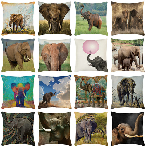 African elephant throw pillow - elephant,