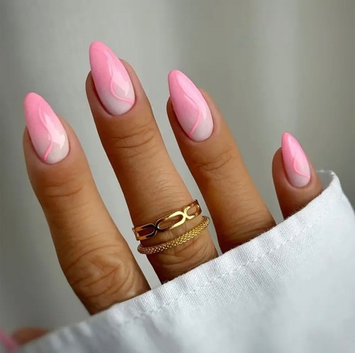 Medium almond white pink - 24,