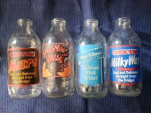 Set four vintage glass milk - vintage,