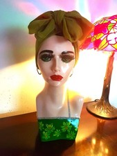 Hand painted "Rachel" Female Vintage Refurbished Mannequin Head.