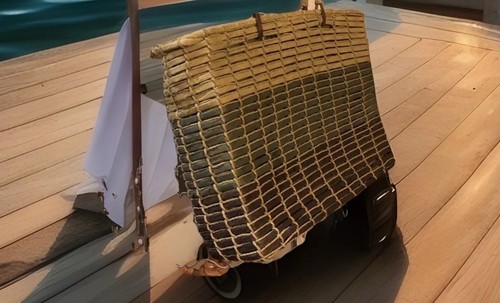 Principles olive green rattan - green,
