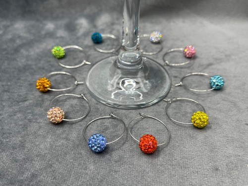 Disco ball wine glass charms - disco,