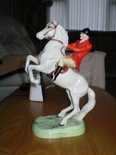 Beswick Huntsman (On Rearing Horse ) Model No 868 in painted White  White Gloss.