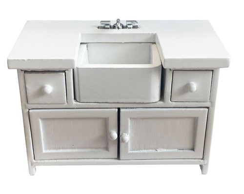 Dolls house white wooden - house,