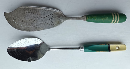 Vintage green wooden - , handled