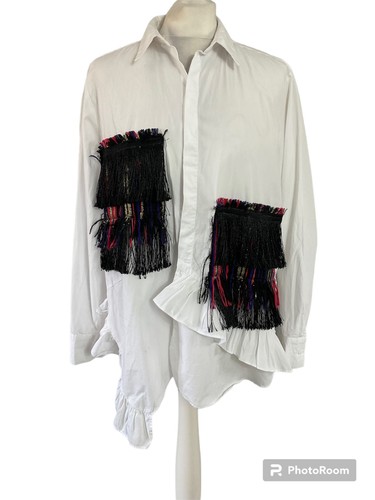 Zara woman white - fringe, detail
