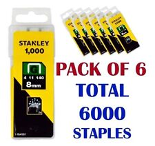 Pack of 6x1000 Heavy Duty 8 mm Stanley Sharp Shooter Staples Type G, 4, 11, 140