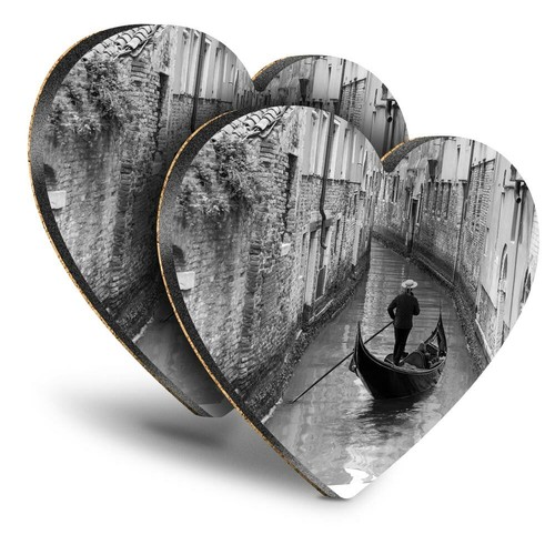 Heart mdf coasters bw - mdf,