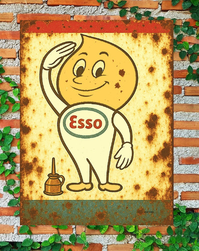 Metal sign esso oil - metal, man