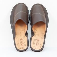 LARGE SIZE Mens Leather Slippers Home Shoes Natural BIG  FOOTWEAR UK SIZE 12-15
