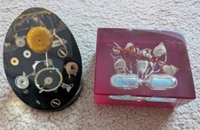 Vintage Watch Parts Cogs Jeweller Lucite Resin Paper and sand timer Weight