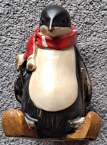 Penguin skier figurine - penguin, figurine.