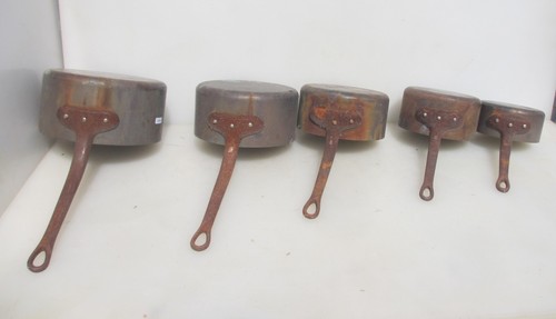 Antique copper sauce - copper, set