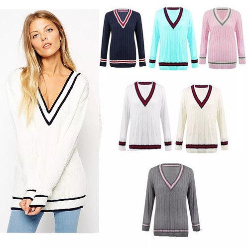 Womens ladies neck long - v-neck,