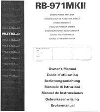 Operating Instructions for Rotel RB-971 MK2