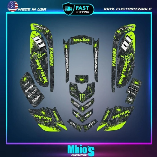 Yamaha raptor 660 kit graphics - yamaha,