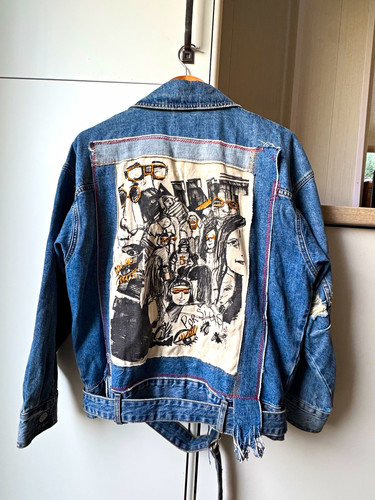 Denim jacket zip front - denim,