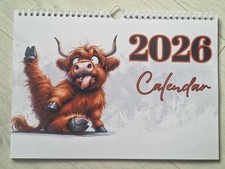 Highland Cow   Calendar  A4