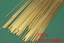 10 (ten) pack of 0.7mm dia. brass wire for scale & railway modelling. 300mm long