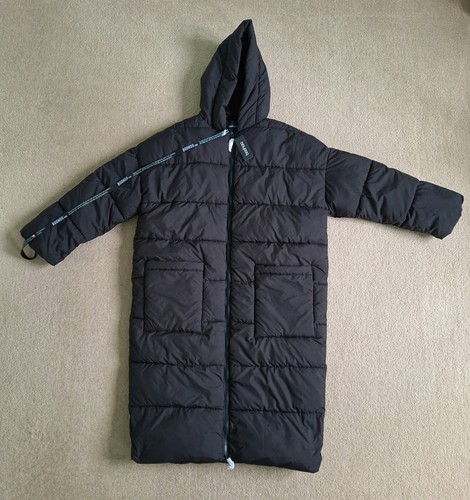 Black hooded long padded - black,
