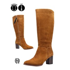 Womens Leather Suede Mid Calf
